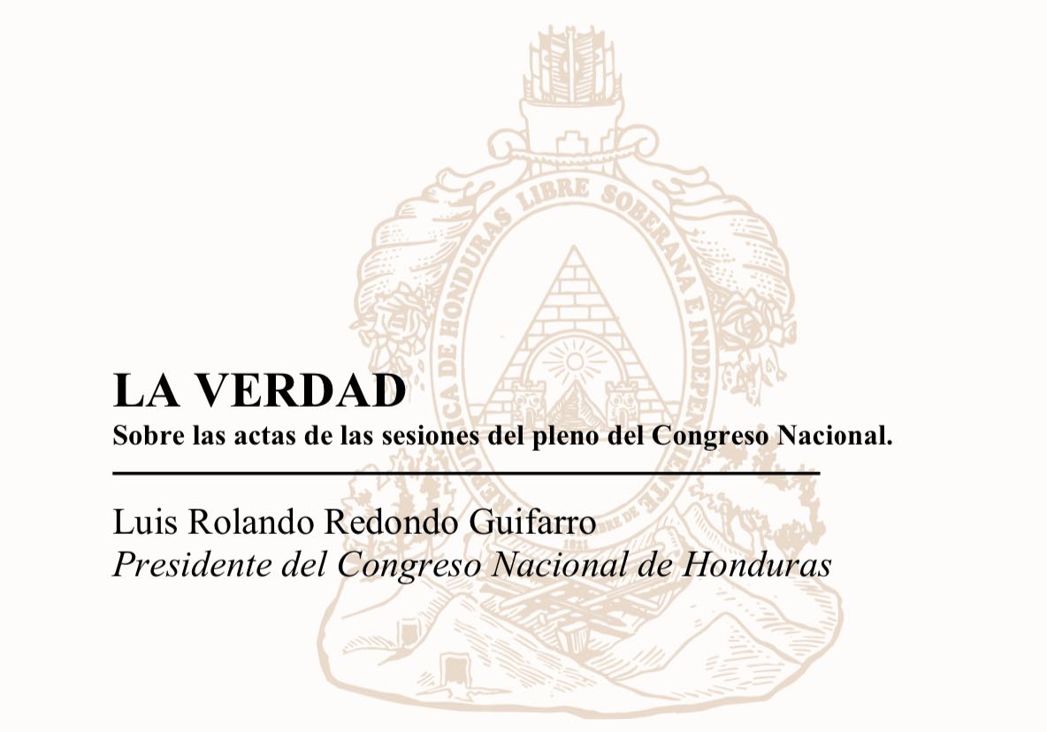 Presidente Luis Redondo presenta La Verdad sobre las Actas de las sesiones del Congreso Nacional